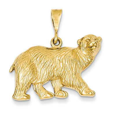 14K Gold Polar Bear Charm