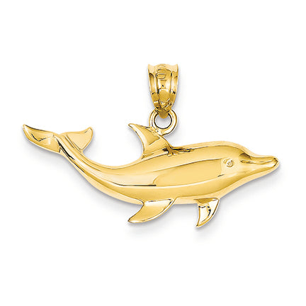 14K Gold Dolphin Pendant