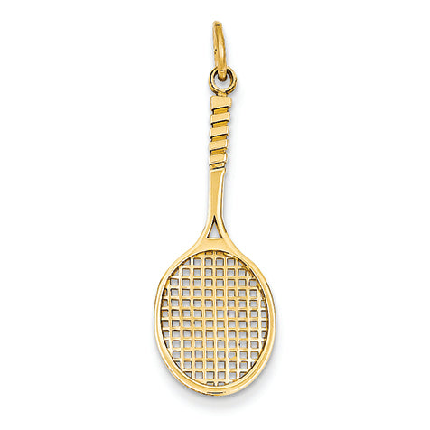 14K Gold Tennis Racquet Charm