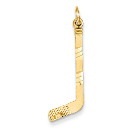 14K Gold Hockey Stick Charm