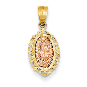 14K Gold Two-tone Our Lady of Guadalupe Pendant