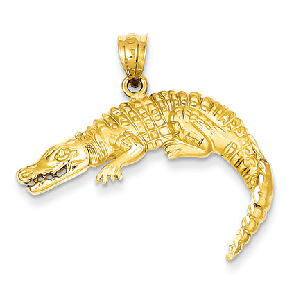 14K Gold Alligator Pendant