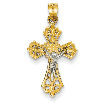 14K Gold Two-Tone Crucifix Charm