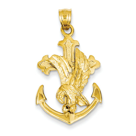 14K Gold Mariners Cross with Eagle Pendant