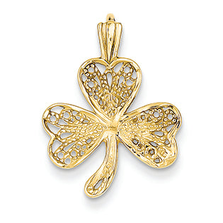 14K Gold Filigree Shamrock Charm