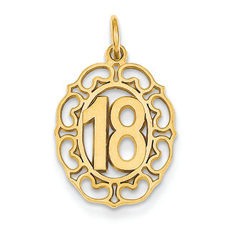 14K Gold #18 Oval Pendant