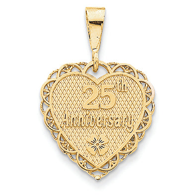 14K Gold 25th Anniversary Charm