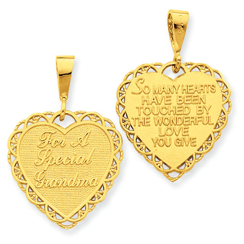 14K Gold Reversible For Special Grandma Pendant