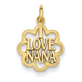 14K Gold I Love Nana Charm