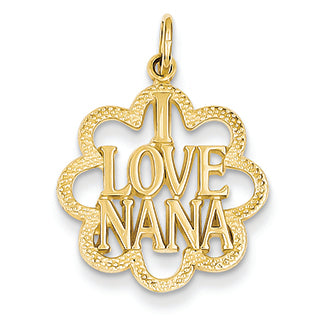 14K Gold I Love Nana Charm