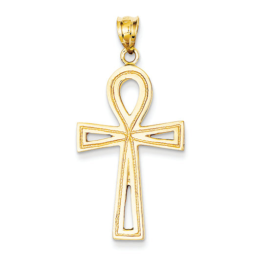 14K Gold Ankh Cross Charm