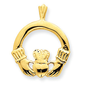 14K Gold Claddagh Pendant