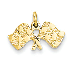 14K Gold Racing Flags Charm