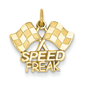 14K Gold Racing Flags with Speed Freak Charm