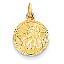 14K Gold Polished Angel Charm