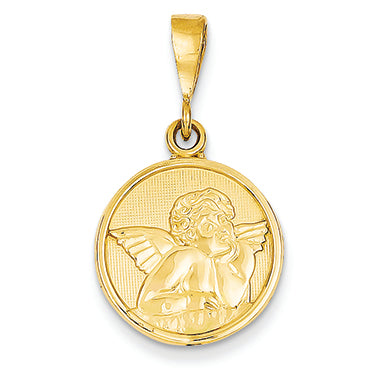 14K Gold Polished & Satin Raphael Angel Pendant