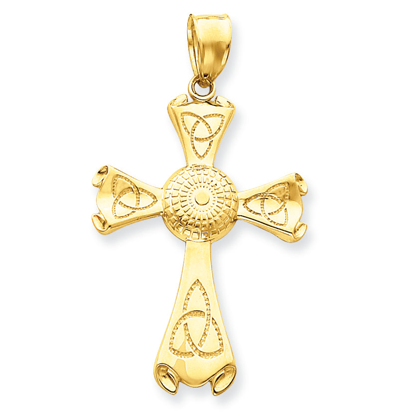 14K Gold Celtic Cross Pendant