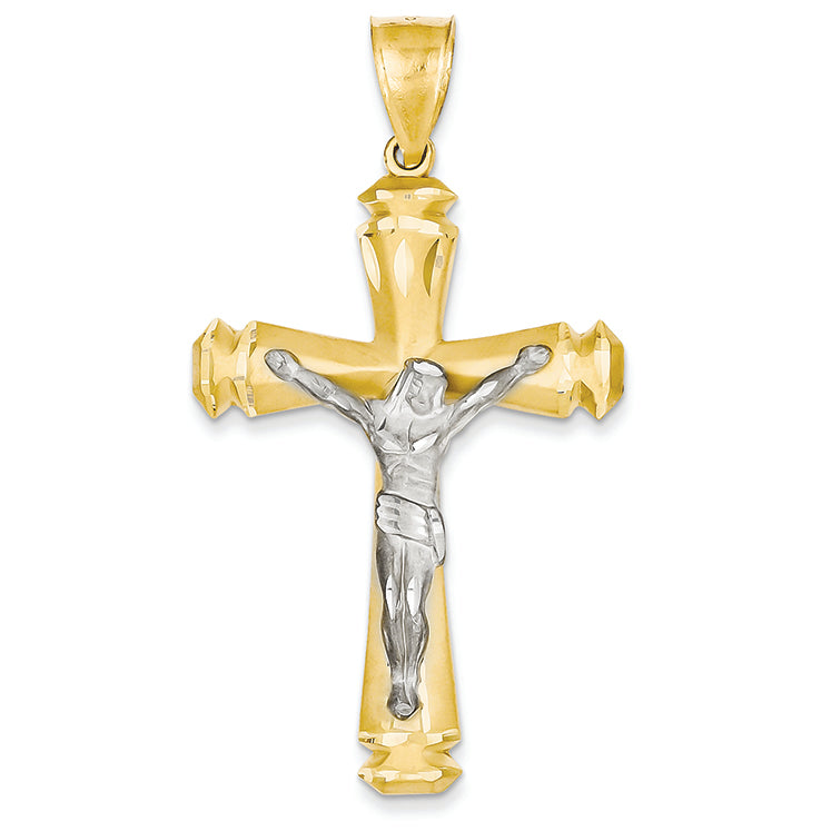 14K Gold Two-Tone Crucifix Pendant