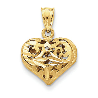 14K Gold Fancy Heart Charm