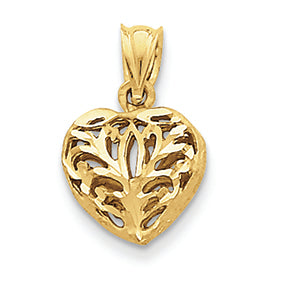 14K Gold Fancy Heart Charm