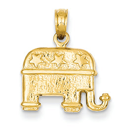 14K Gold Republican Pendant