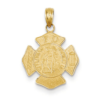 14K Gold Small St. Florian Badge Pendant
