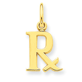 14K Gold Prescription Symbol RX Charm