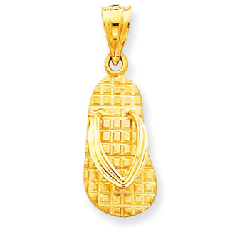14K Gold Solid Polished Sandals Pendant
