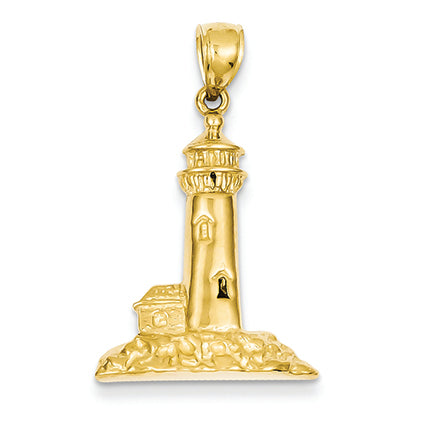 14K Gold Lighthouse Pendant