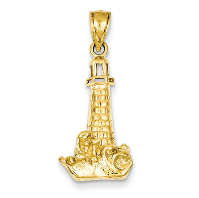 14K Gold Lighthouse Pendant