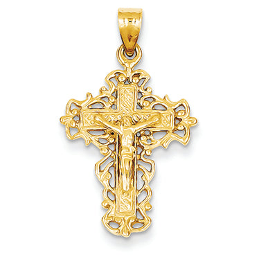 14K Gold Crucifix Pendant