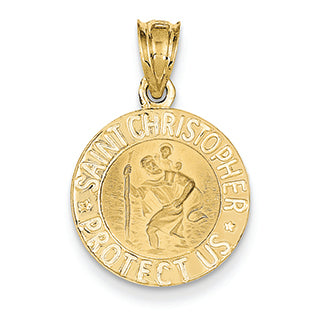 14K Gold Saint Christopher Medal Pendant