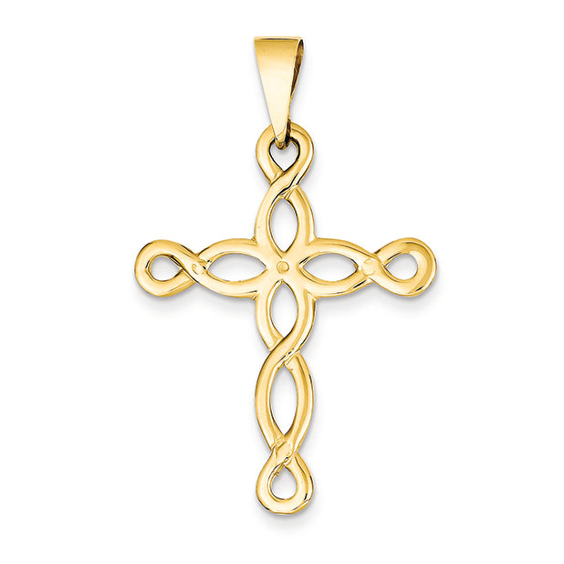 14K Gold Polished Cross Pendant