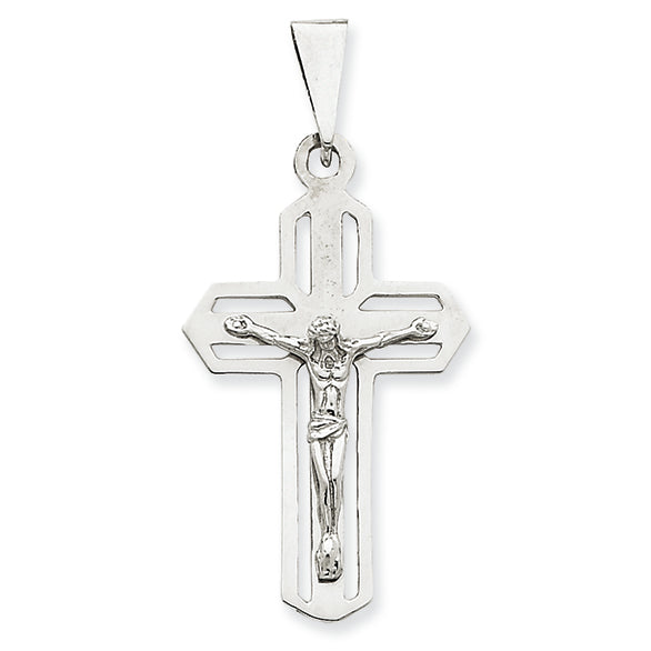 14K White Gold Crucifix Pendant