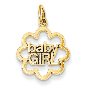 14K Gold Baby Girl Charm