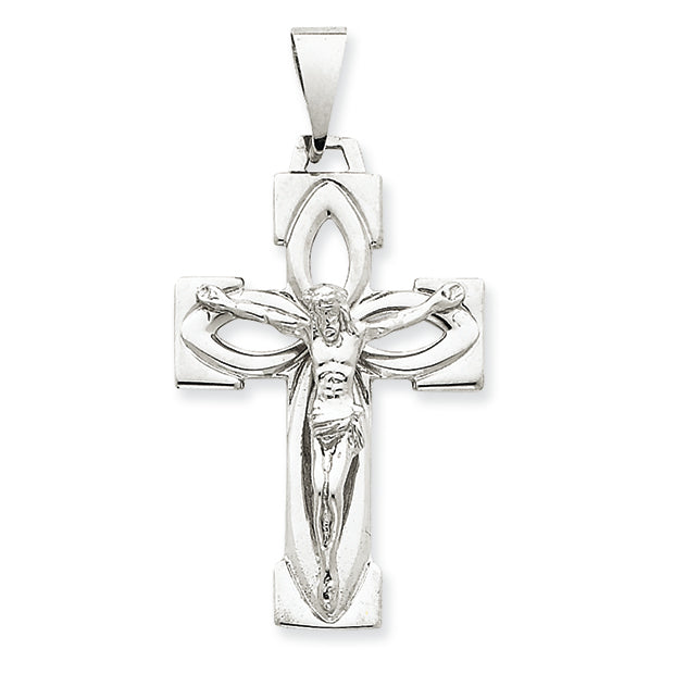 14K White Gold Crucifix Pendant