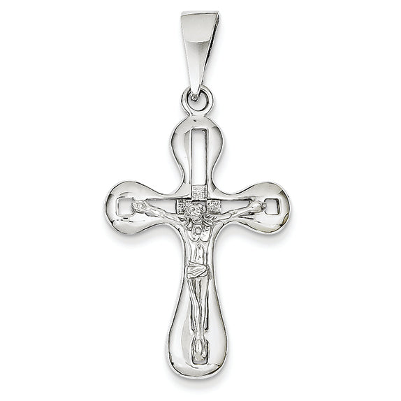 14K White Gold Crucifix Pendant