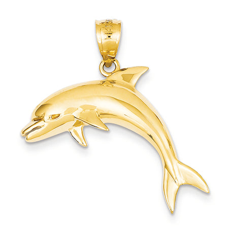 14K Gold Dolphin Pendant