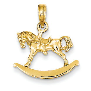 14K Gold Rocking Horse Pendant