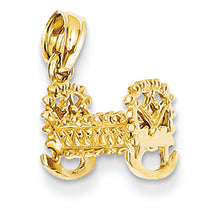 14K Gold Baby Cradle Charm