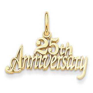 14K Gold 25th Anniversary Charm