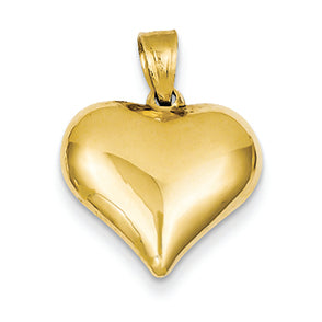 14K Gold Puffed Heart Pendant