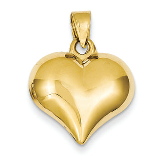 14K Gold Puffed Heart Pendant