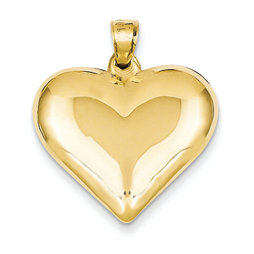 14K Gold Puffed Heart Pendant