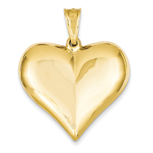 14K Gold Puffed Heart Pendant