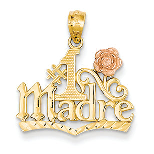 14K Gold Yellow & Rose Gold #1 Madre Pendant