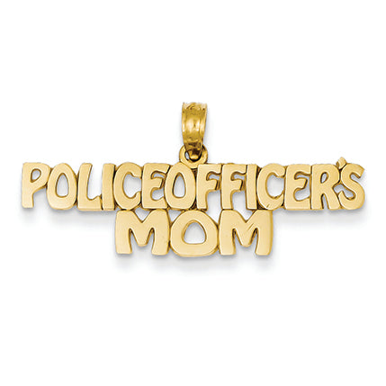 14K Gold Police Officer's Mom Pendant