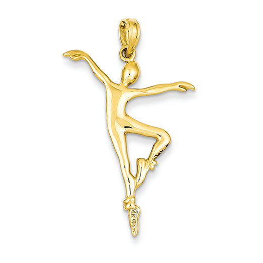 14K Gold 3-D Ballet Dancer Pendant