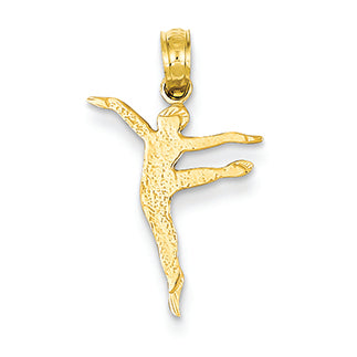 14K Gold Textured Dancer Pendant