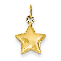 14K Gold 3-D Puffed Star Charm